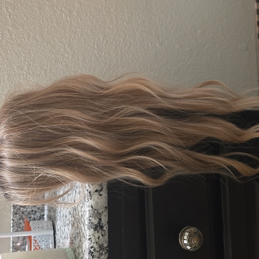 Blonde Wavy Hair Extension Topper Synthetic New No Box